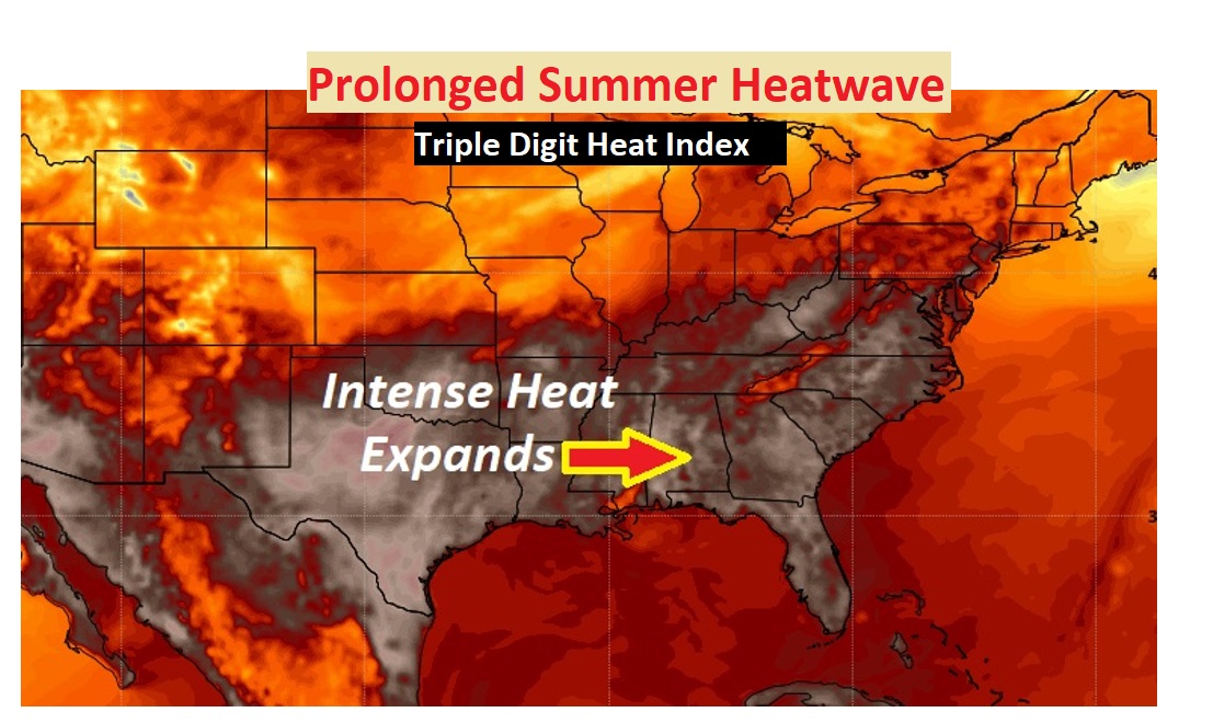 Prolonged Summer Heatwave Triple Digit Heat Index TUESDAY Video