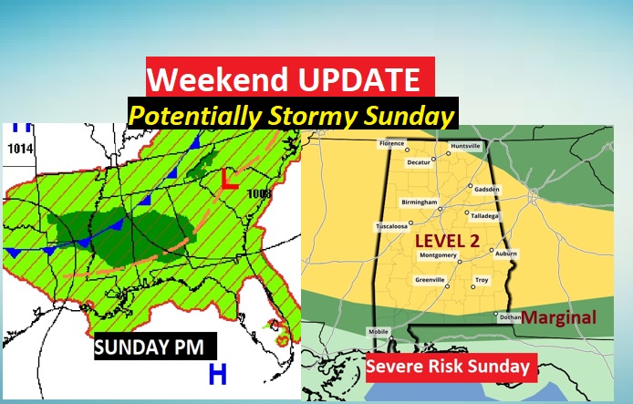 WEEKEND Update: Routine Saturday – Strong/Severe Storm Risk Sunday ...