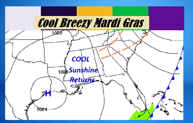 mardi gras day weather forecast